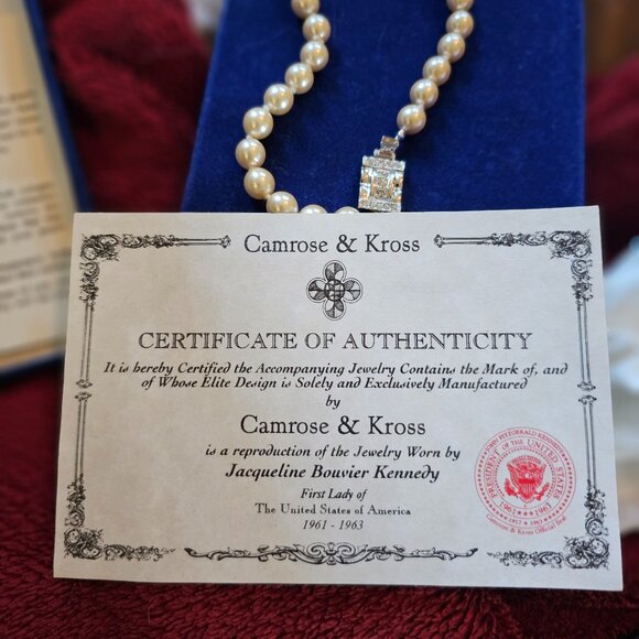 Camrose & Kross, Pearl Necklace – Jacqueline Kennedy Collection, Box w/COA - Picture 4 of 7